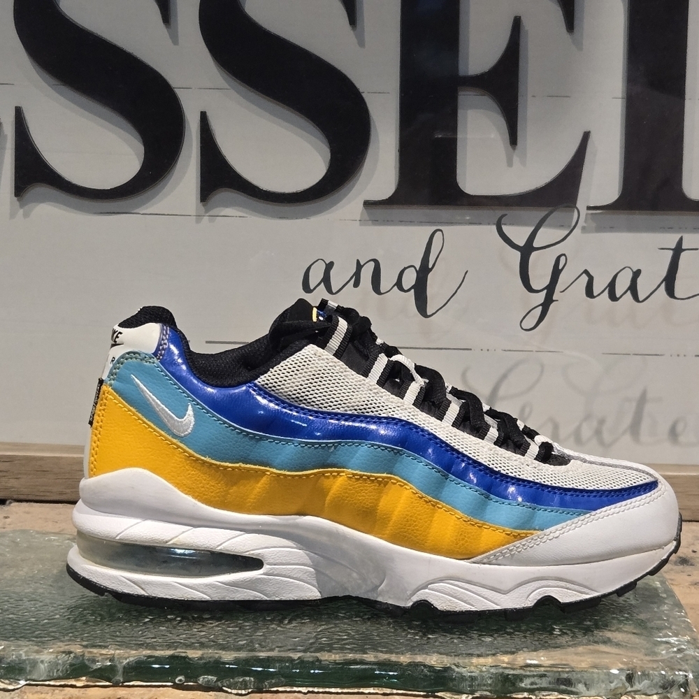 Nike Air Max 95 Game Change GS Yellow Blue White Youth 4.5Y #CJ6955-100